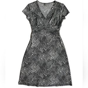 Vintage Ann Taylor Flare Dress | Black + White | Women's Size 2 | EUC